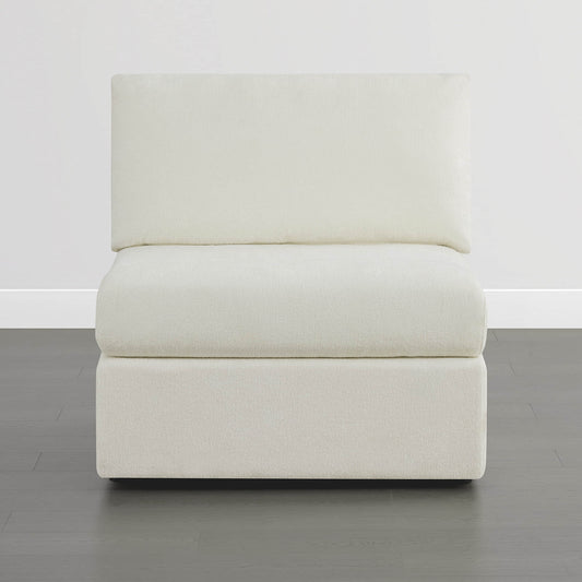 Maisie Armless Chair with Soft Fabric Upholstery
