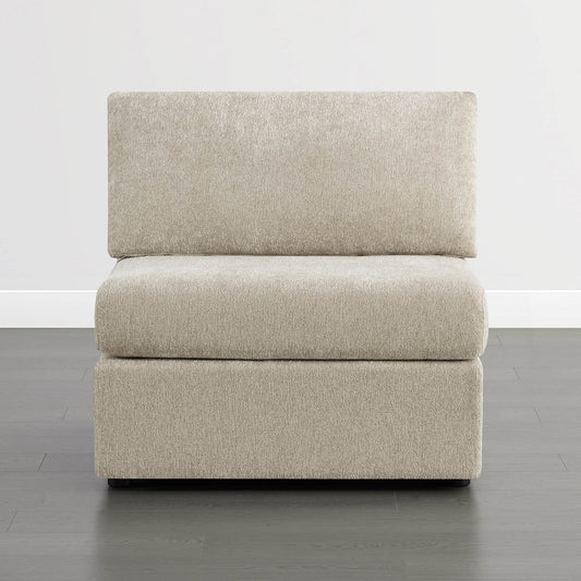Maisie Armless Chair with Soft Fabric Upholstery