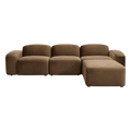 Sectional Sofa Brown Velvet with Deep Seating Design