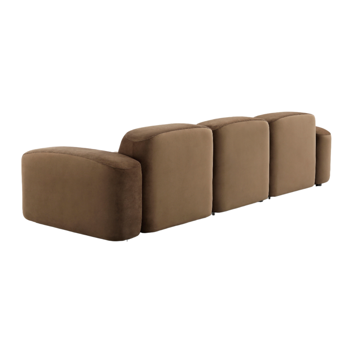 Sectional Sofa Brown Velvet with Deep Seating Design