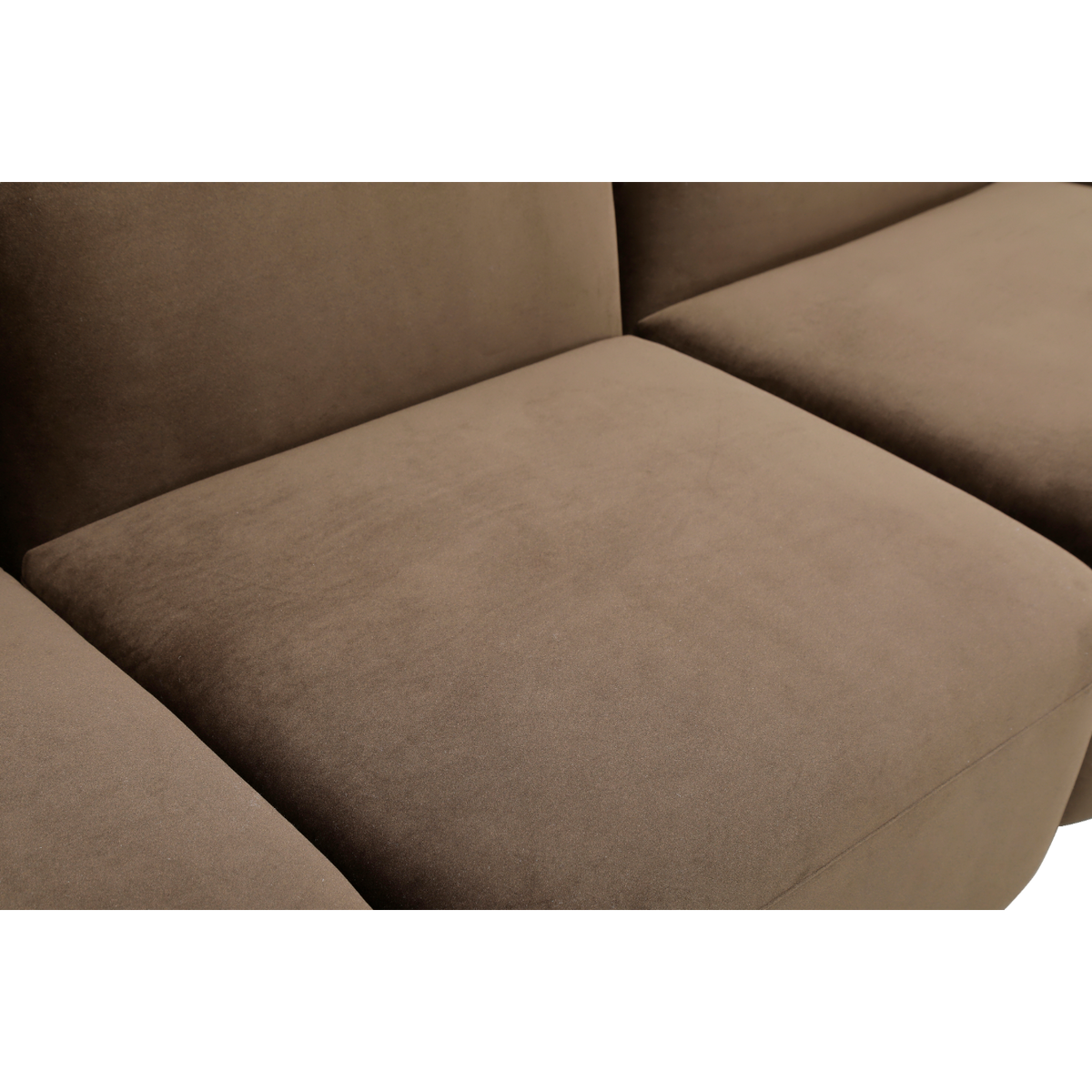 Sectional Sofa Brown Velvet with Deep Seating Design