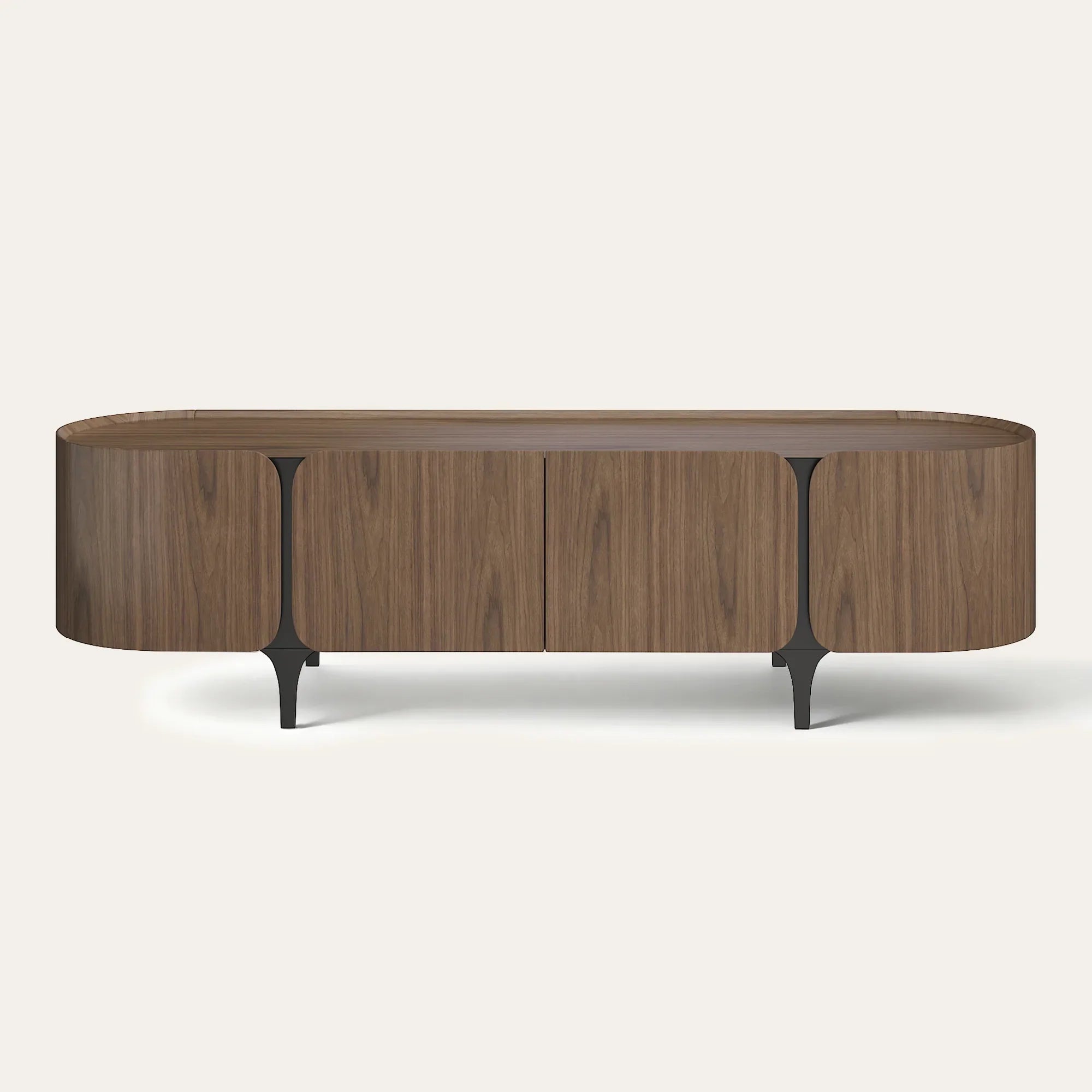 Media Console in Walnut Finish with Sleek Lines