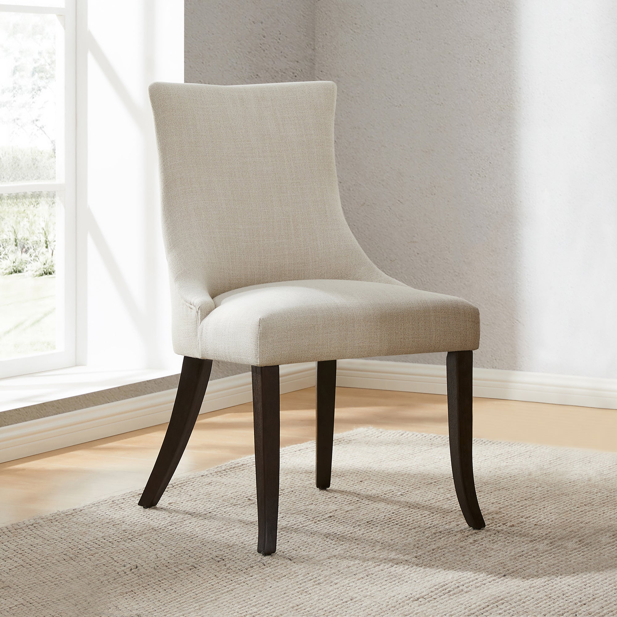 Mia Dining Chair Set with Curved Backrest (Set of 2)