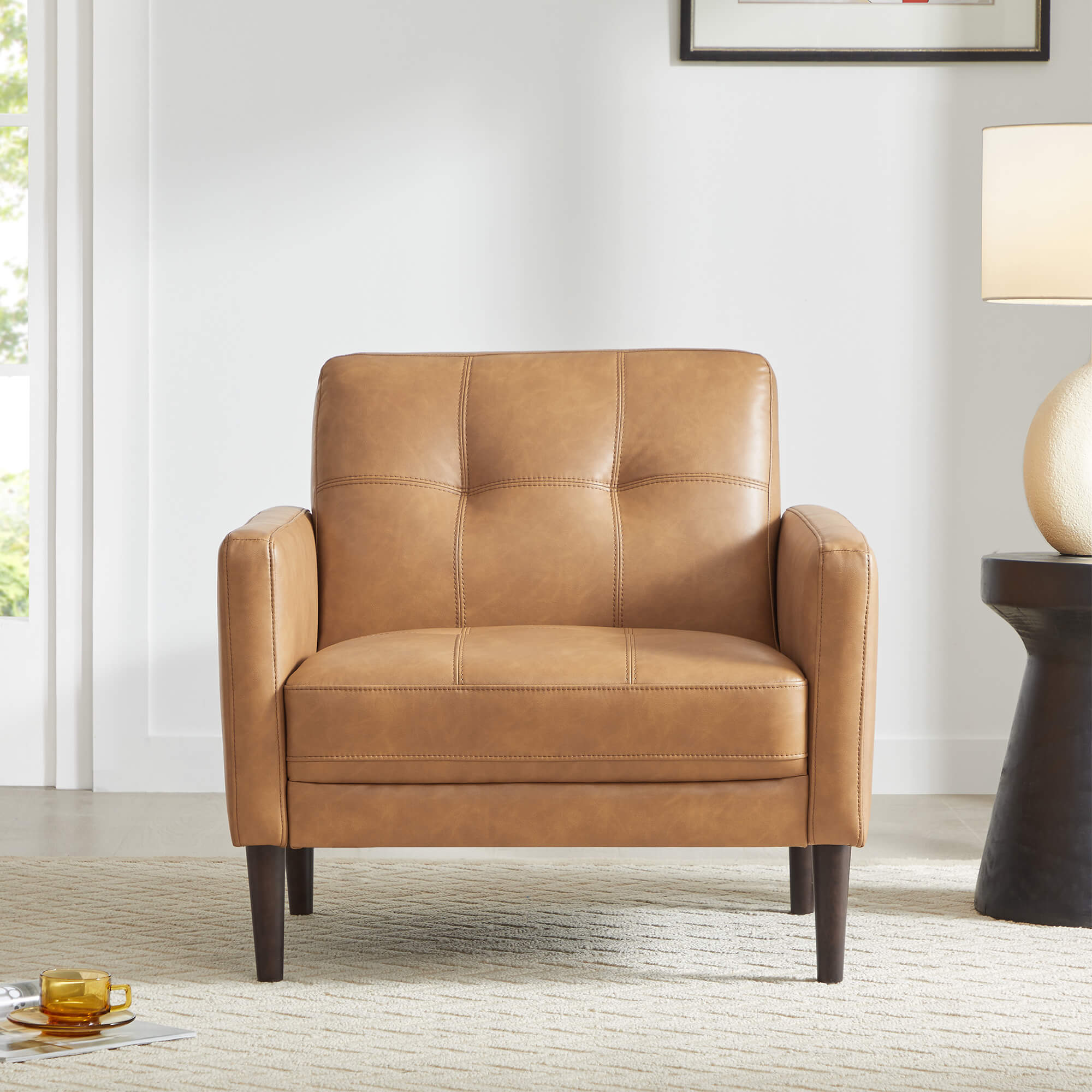 Mid-Century Accent Chair with Tapered Legs