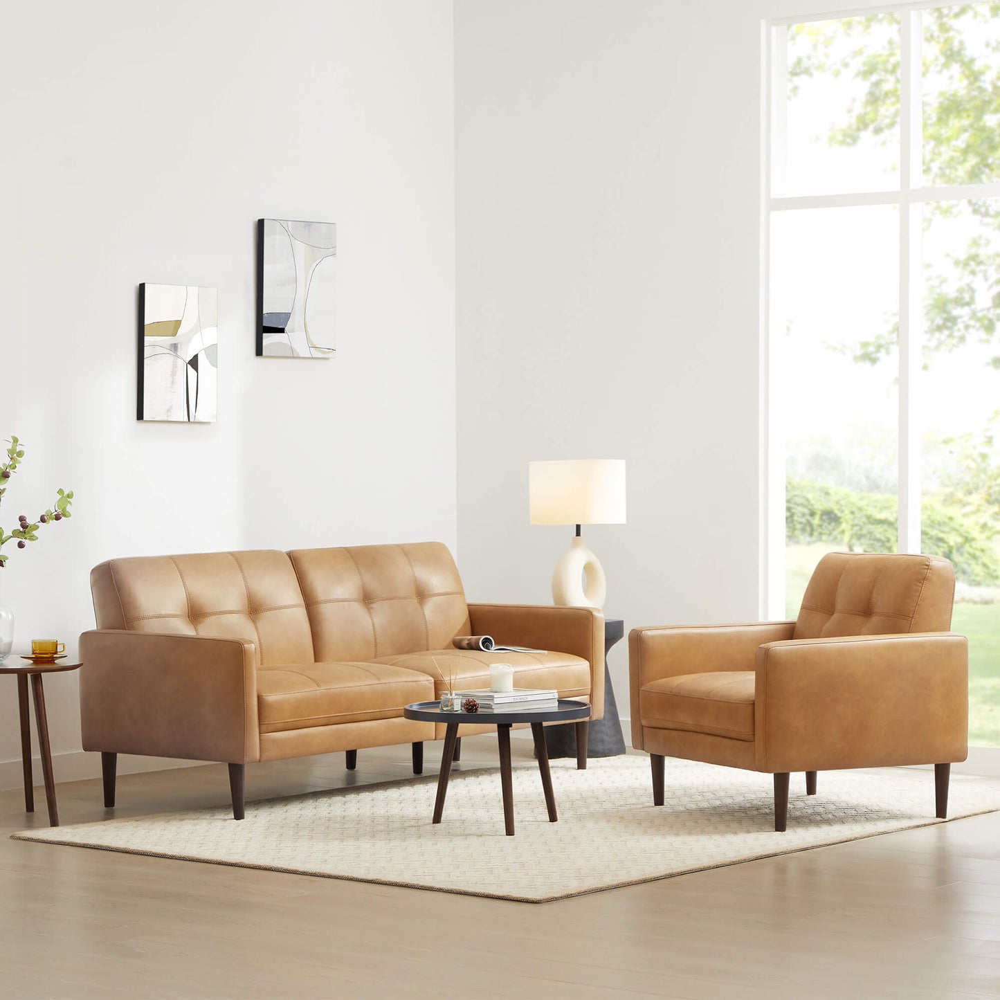 Mid-Century Accent Chair with Tapered Legs