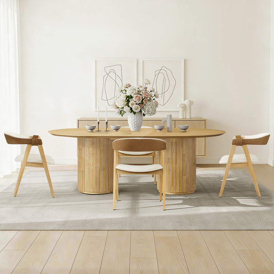 Mid-Century Modern Chenille Dining Chair Set of 2