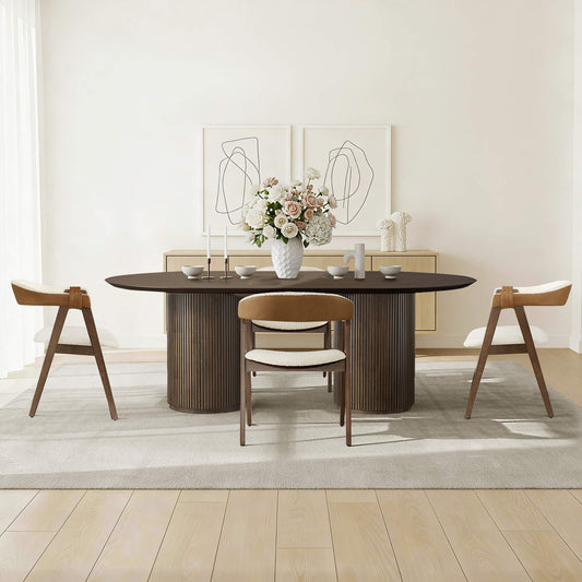 Mid-Century Modern Chenille Dining Chair Set of 2