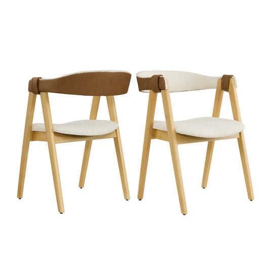 Mid-Century Modern Chenille Dining Chair Set of 2