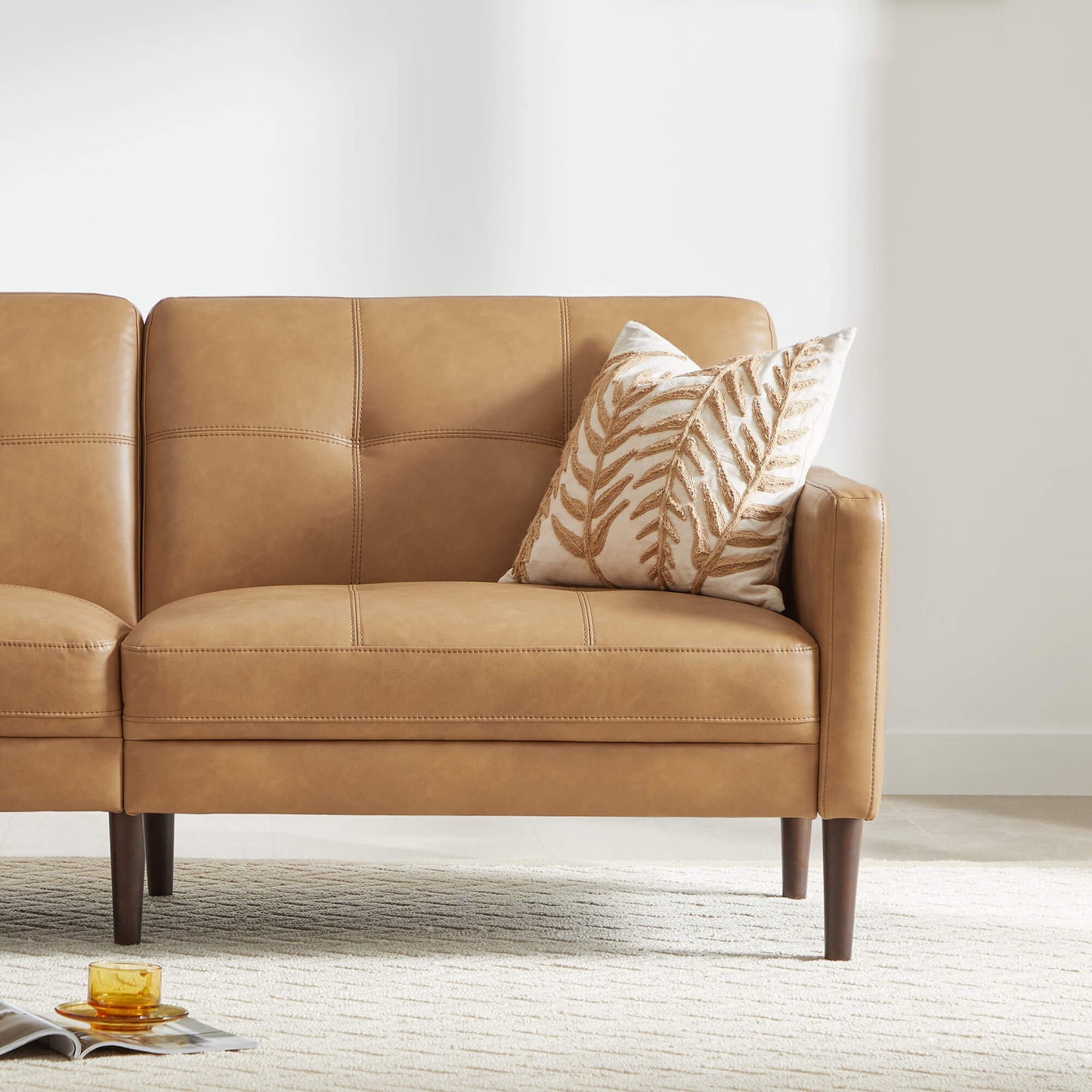 Mid-Century Sofa in 73" with Sleek Wooden Legs