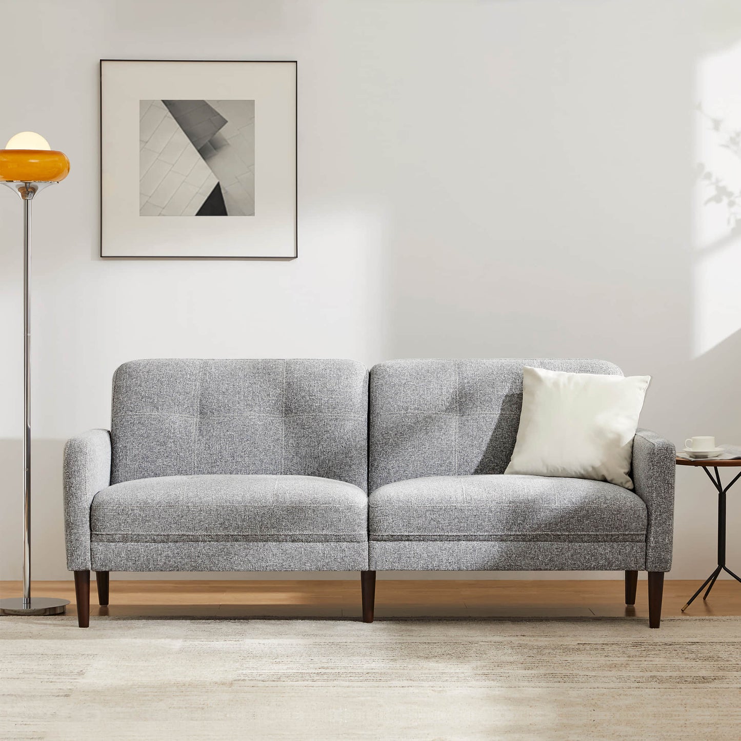 Mid-Century Sofa in 73" with Sleek Wooden Legs