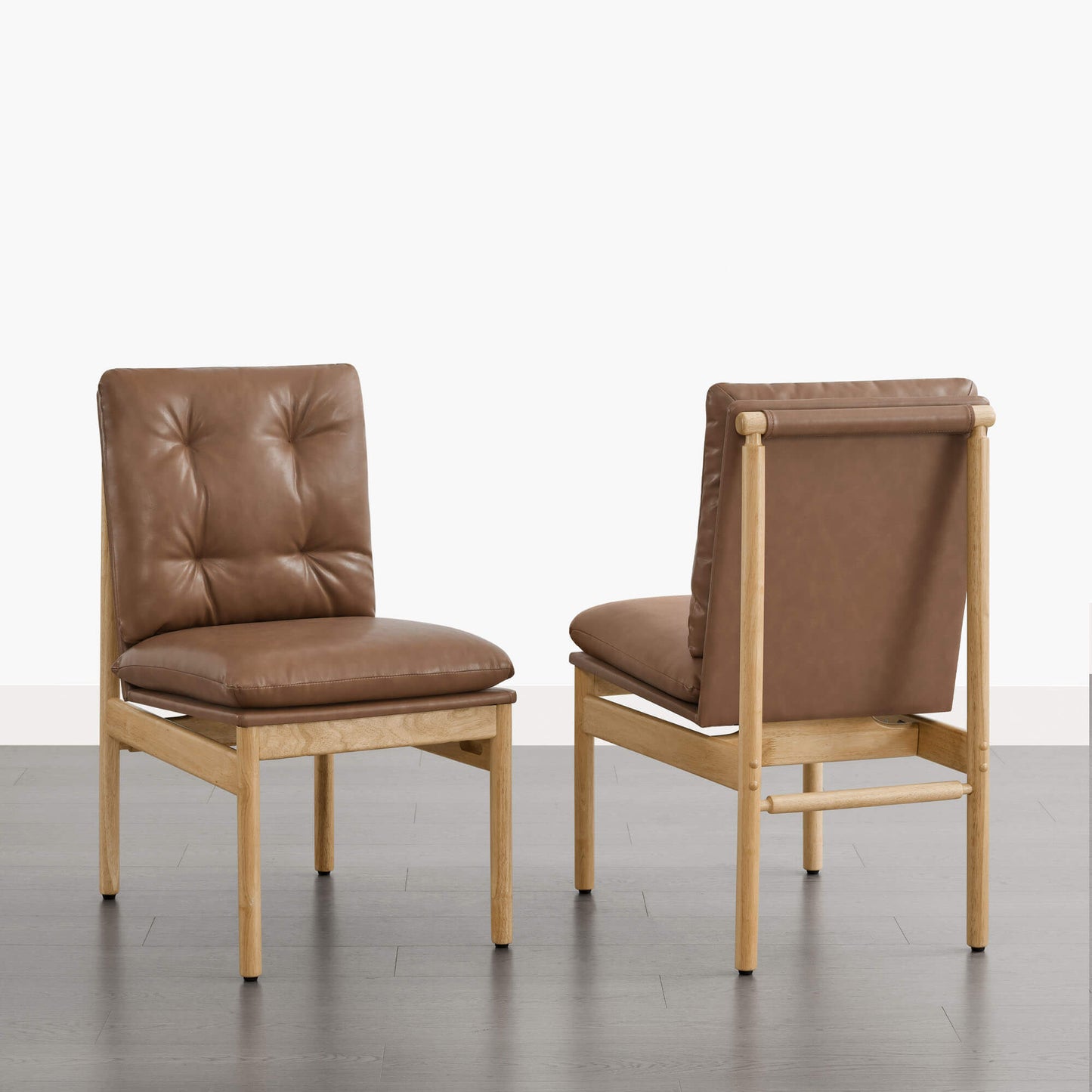Mid-Century Tufted Plush Dining Chair Set of 2