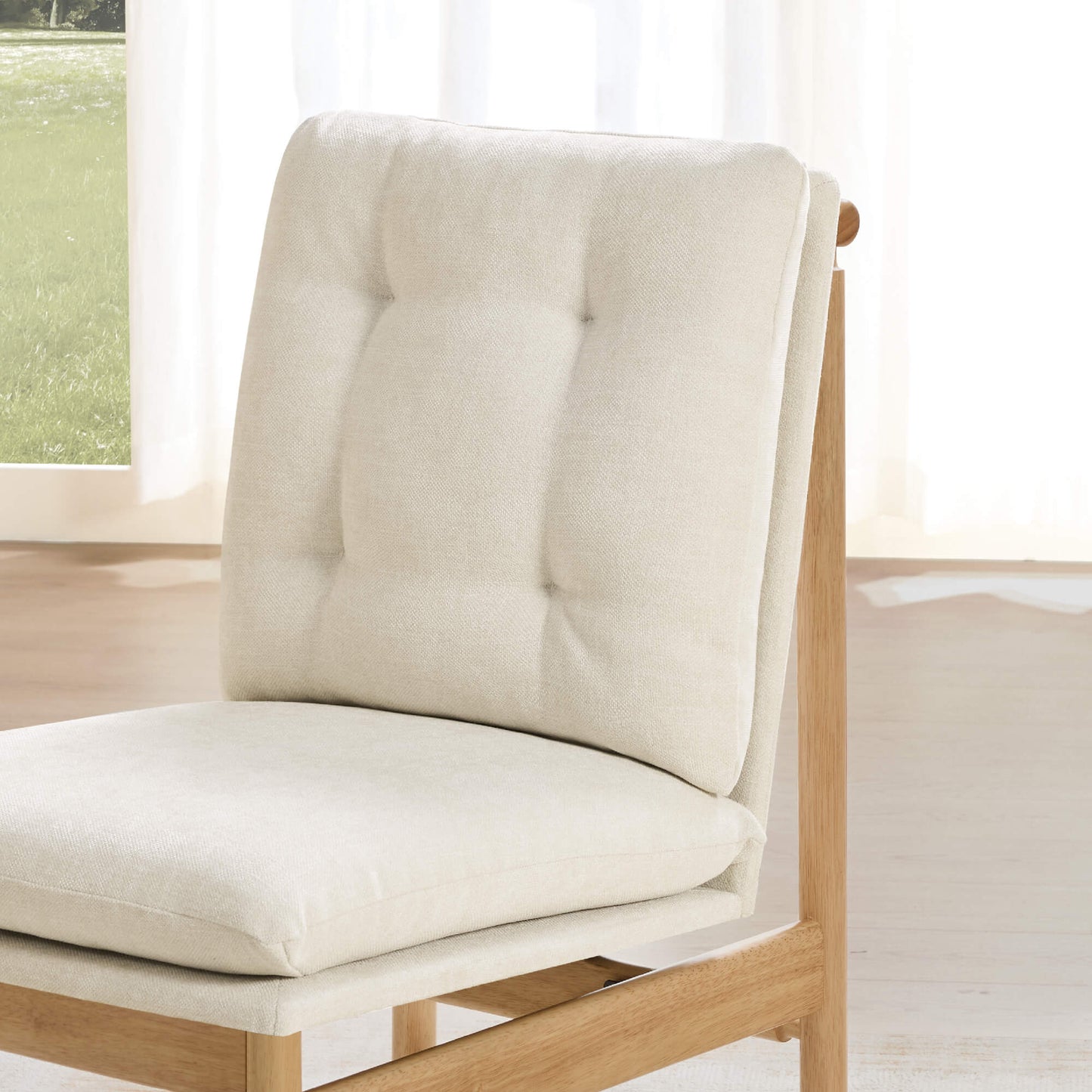 Mid-Century Tufted Plush Dining Chair Set of 2
