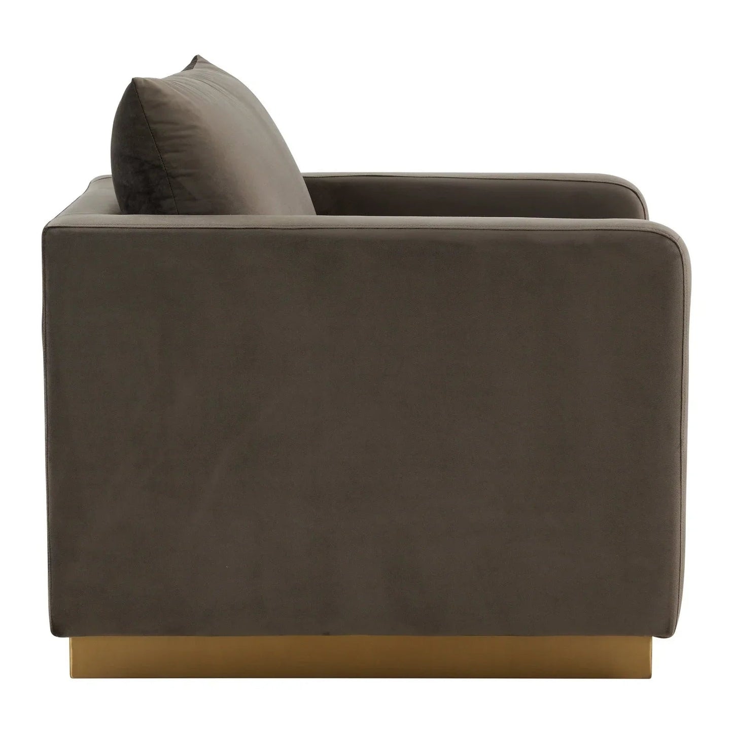Mid-Century Velvet Accent Chair with Gold Base