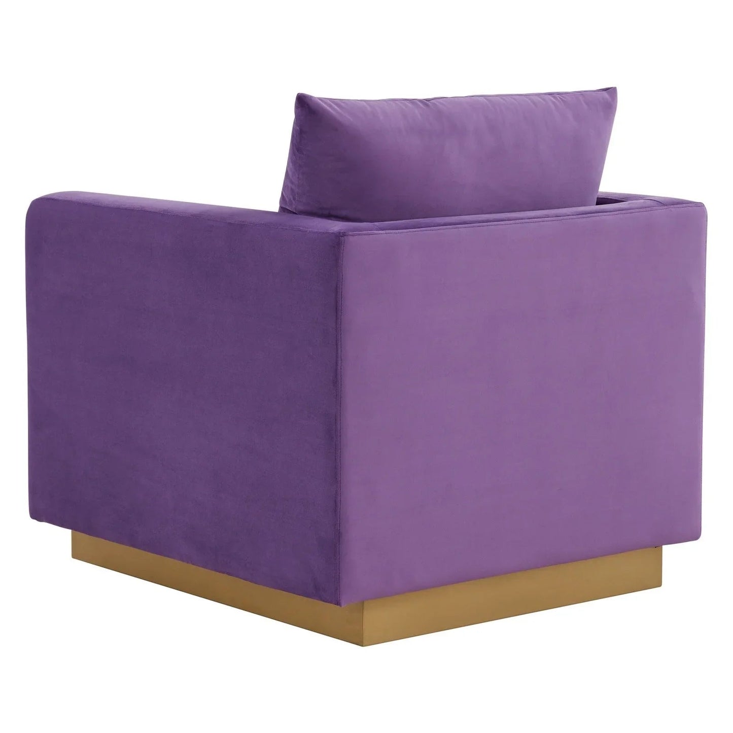 Mid-Century Velvet Accent Chair with Gold Base