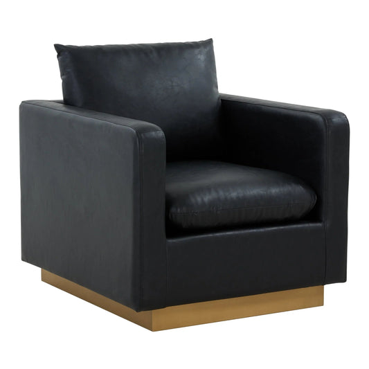 Mid-Century Velvet Accent Chair with Gold Base