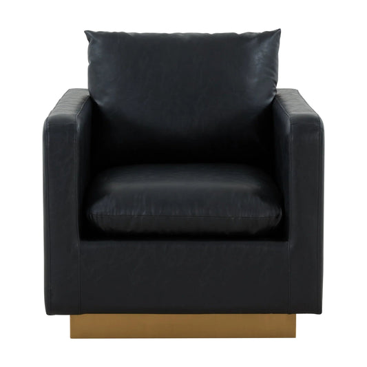 Mid-Century Velvet Accent Chair with Gold Base