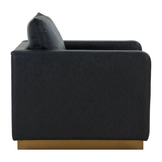 Mid-Century Velvet Accent Chair with Gold Base