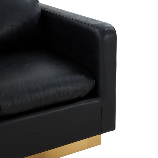 Mid-Century Velvet Accent Chair with Gold Base