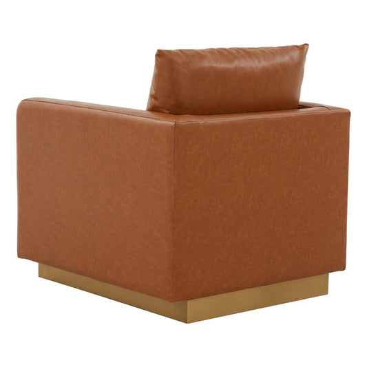 Mid-Century Velvet Accent Chair with Gold Base