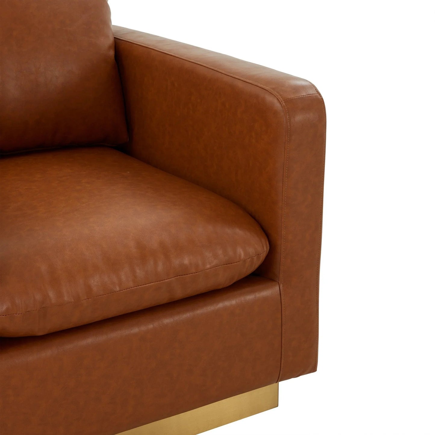 Mid-Century Velvet Accent Chair with Gold Base