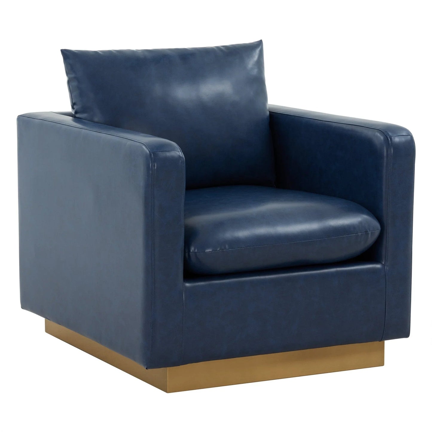 Mid-Century Velvet Accent Chair with Gold Base