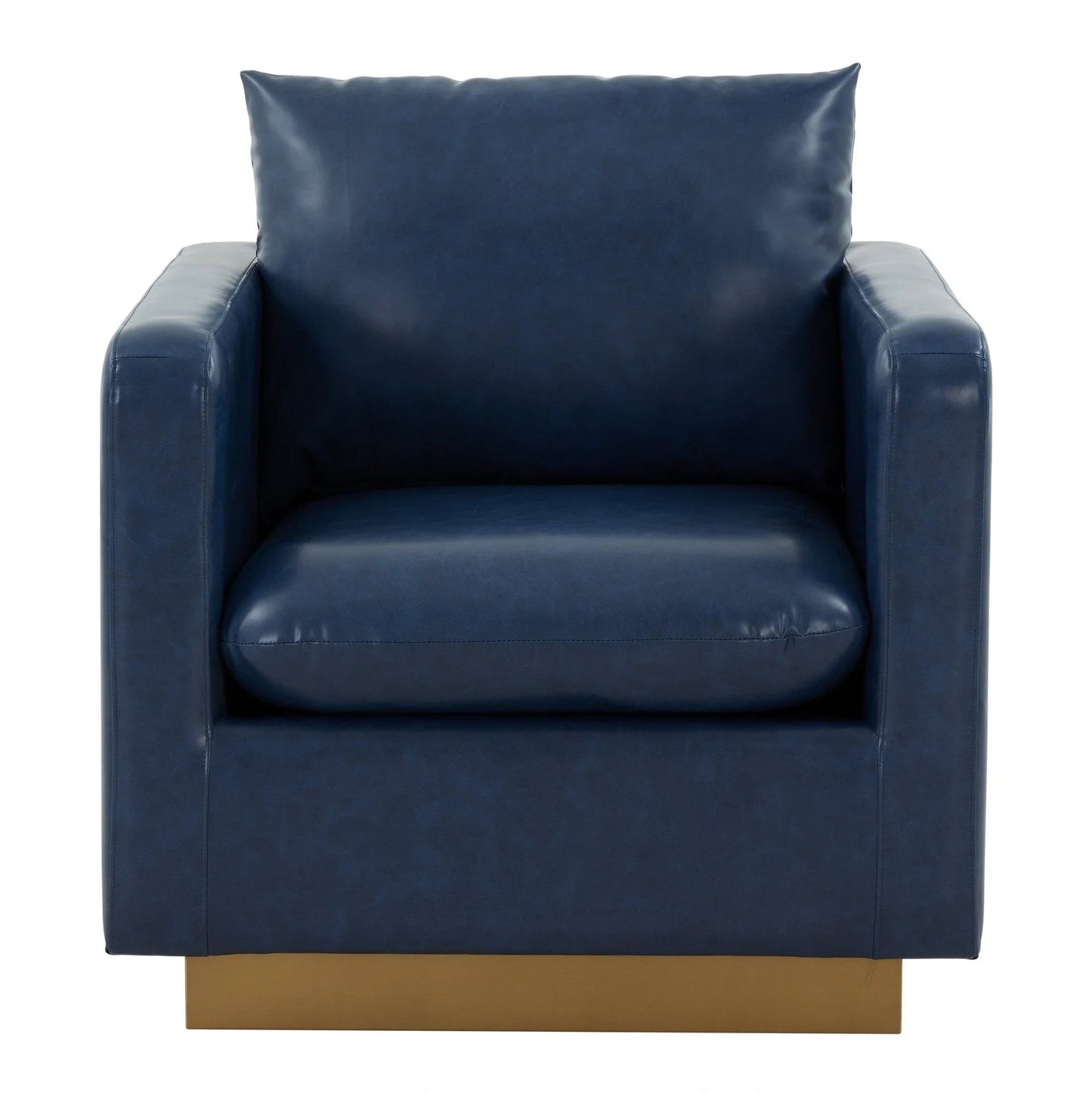 Mid-Century Velvet Accent Chair with Gold Base