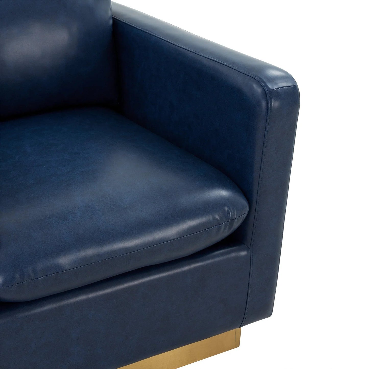 Mid-Century Velvet Accent Chair with Gold Base