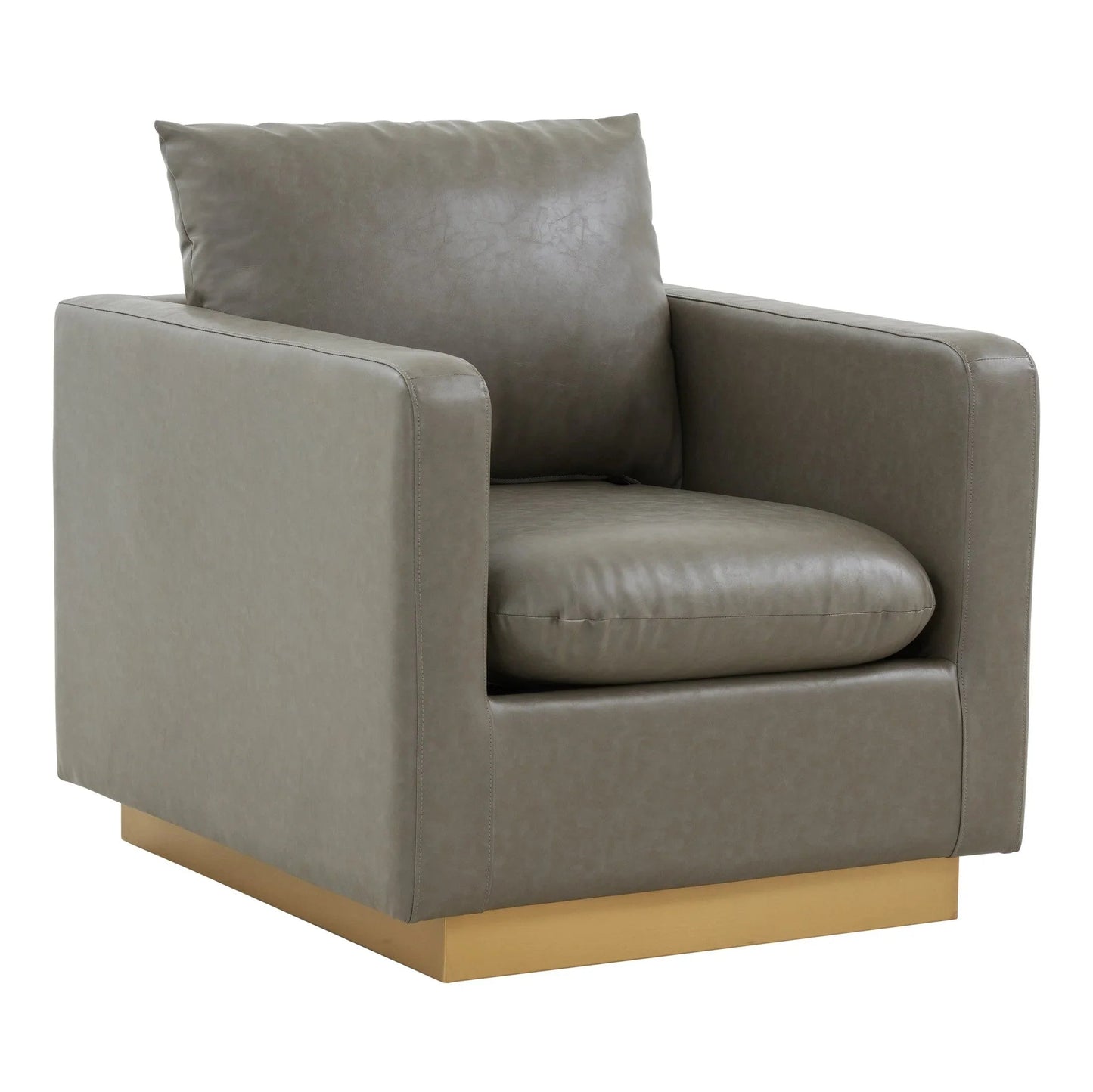 Mid-Century Velvet Accent Chair with Gold Base