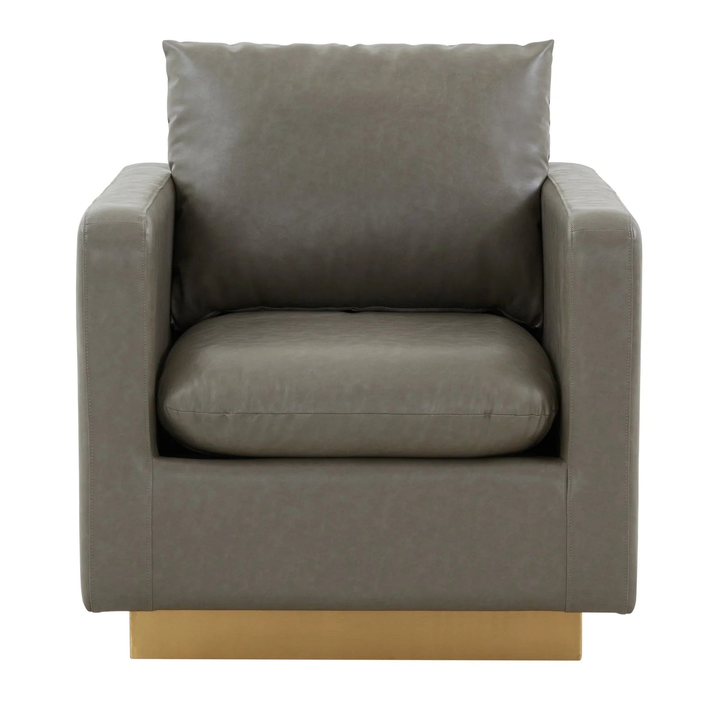 Mid-Century Velvet Accent Chair with Gold Base