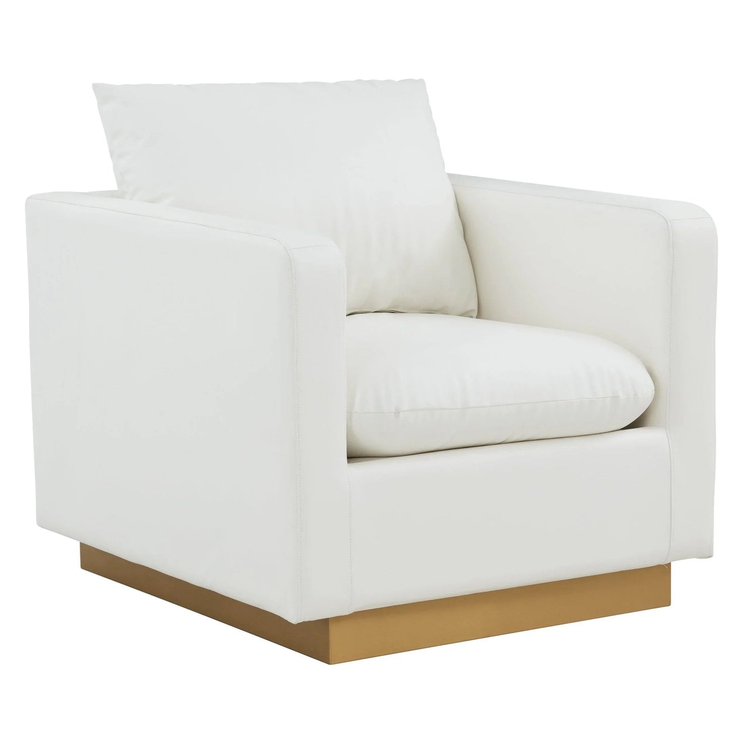 Mid-Century Velvet Accent Chair with Gold Base