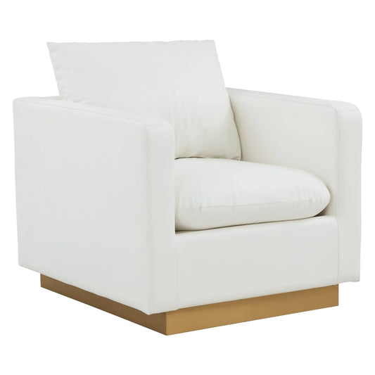 Mid-Century Velvet Accent Chair with Gold Base
