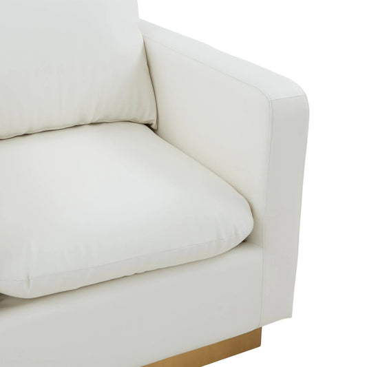 Mid-Century Velvet Accent Chair with Gold Base