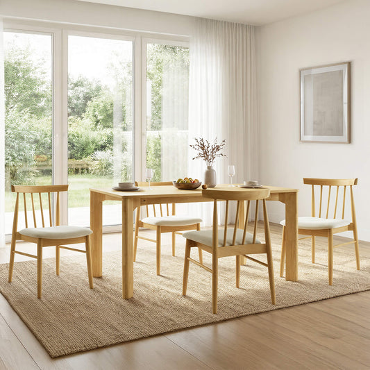Mid-century Windsor Solid Wood Dining Chair Set of 2