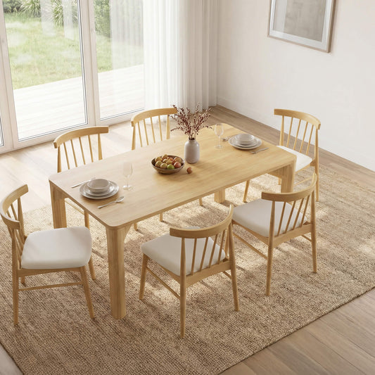 Mid-century Windsor Solid Wood Dining Chair Set of 2