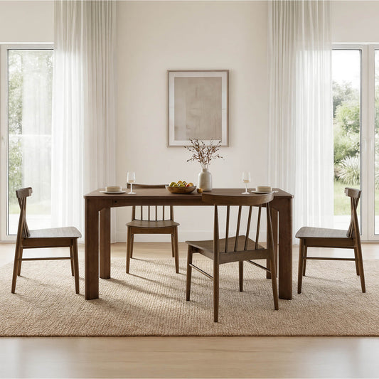 Mid-century Windsor Solid Wood Dining Chair Set of 2