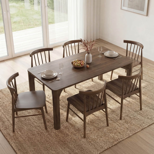 Mid-century Windsor Solid Wood Dining Chair Set of 2