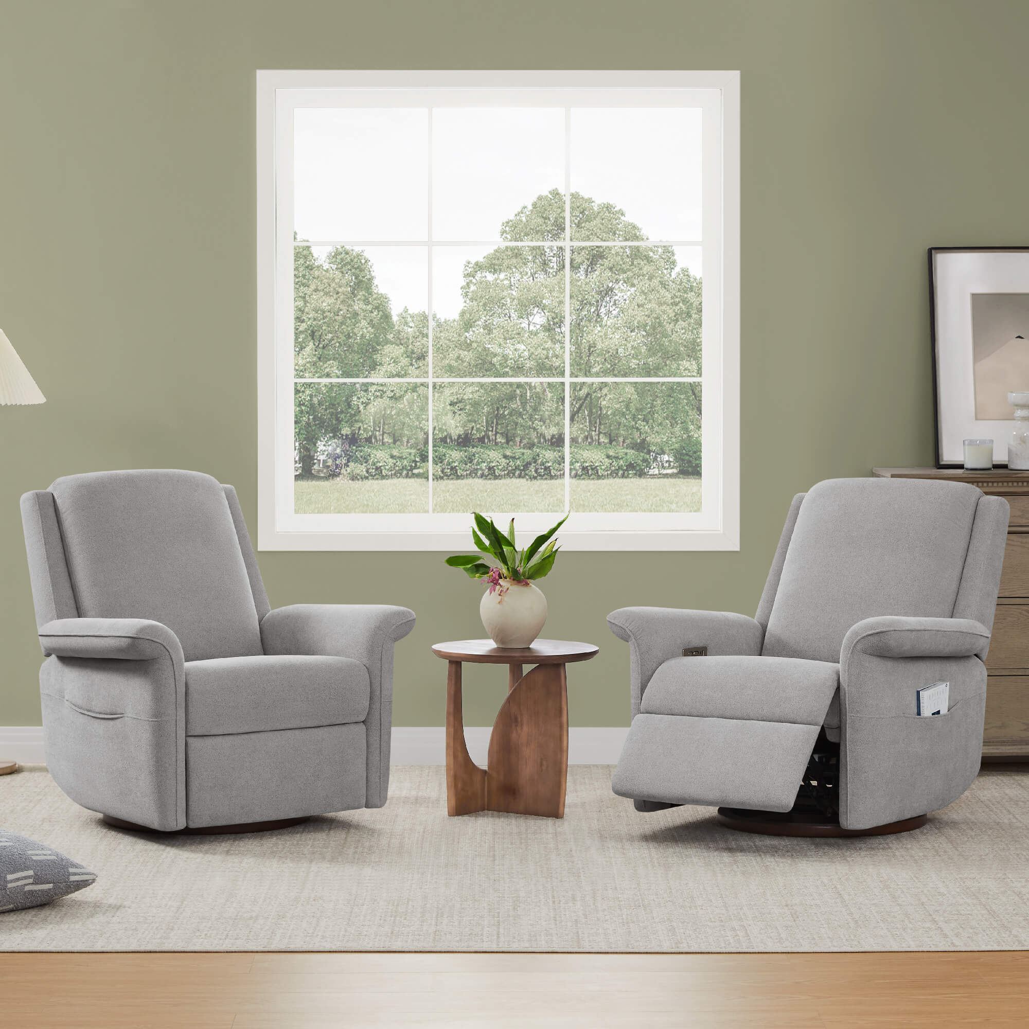 Mila Power Swivel Glider Recliner with Plush Upholstery