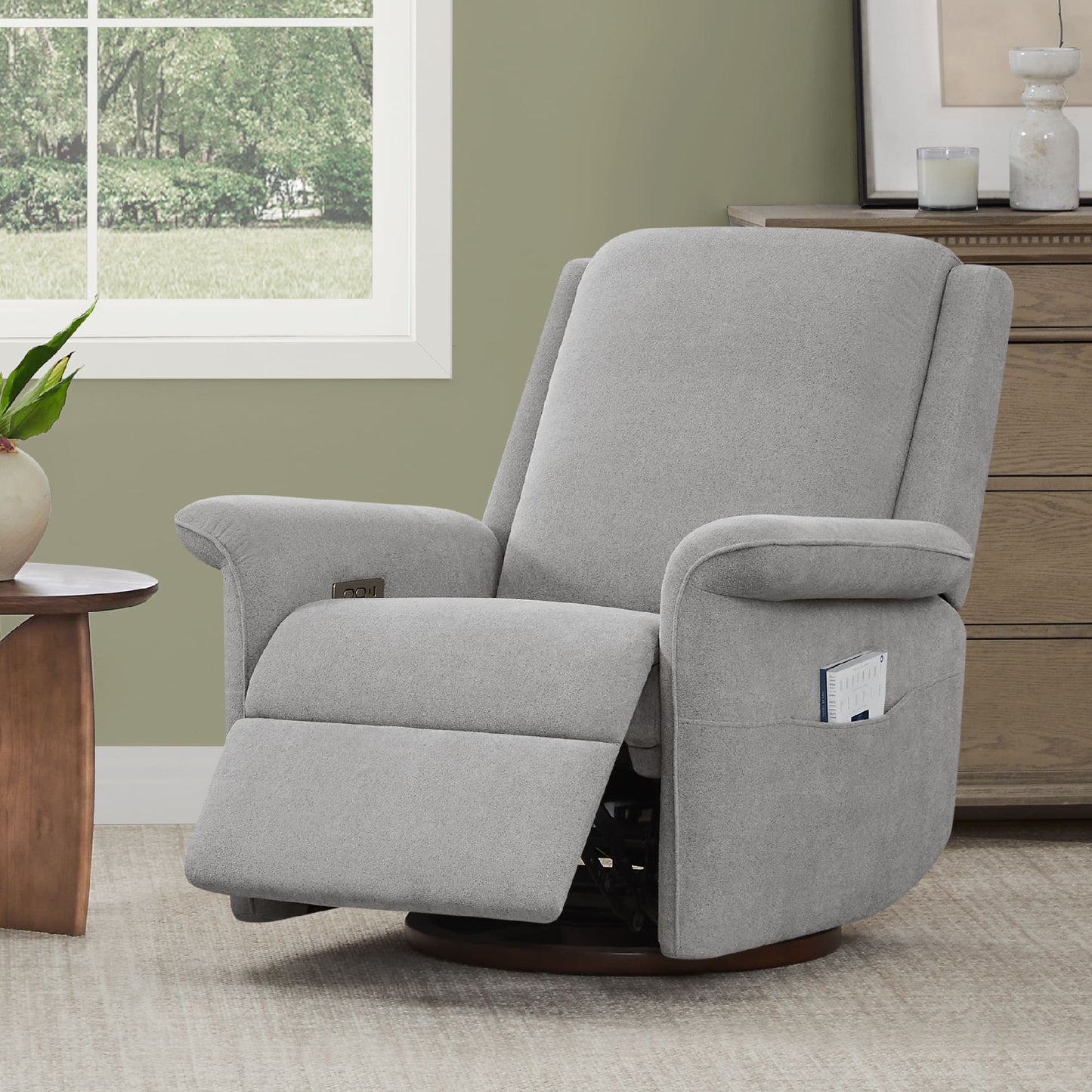 Mila Power Swivel Glider Recliner with Plush Upholstery