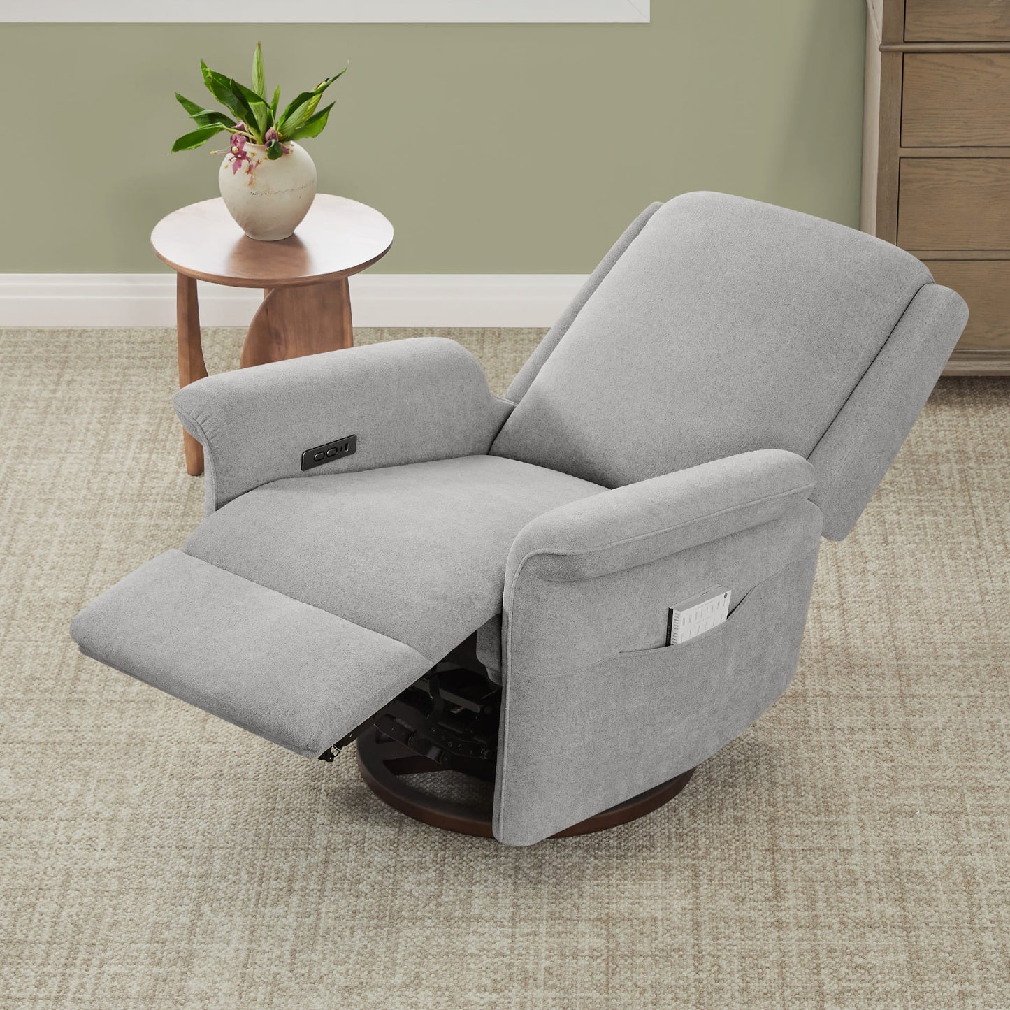 Mila Power Swivel Glider Recliner with Plush Upholstery