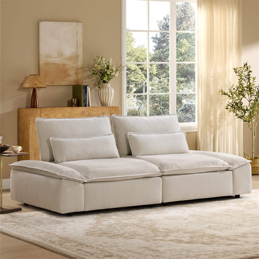 Minimalist Chenille 2-Seater Sofa with Adjustable Backrest