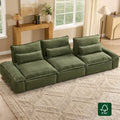 Minimalist Chenille 3-Seater Modular Sofa with Adjustable Backrest