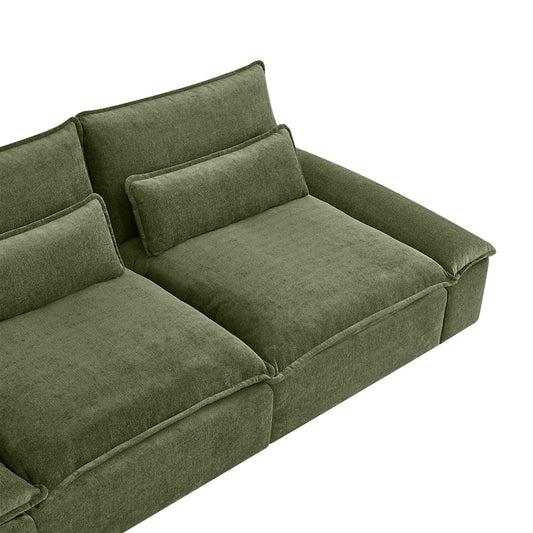 Minimalist Chenille 3-Seater Modular Sofa with Adjustable Backrest