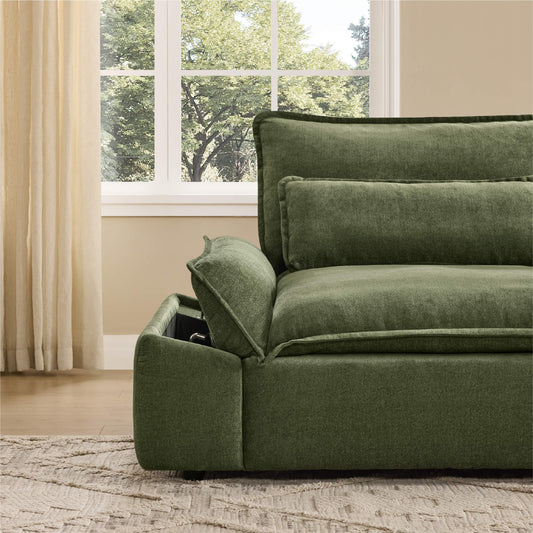 Minimalist Chenille 3-Seater Modular Sofa with Adjustable Backrest