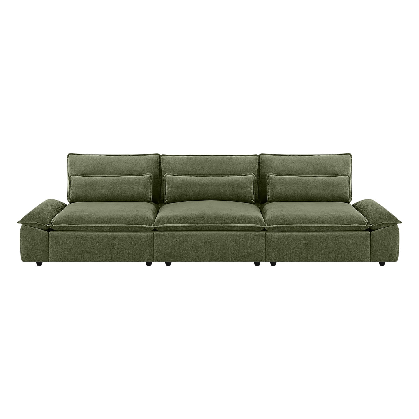 Minimalist Chenille 3-Seater Modular Sofa with Adjustable Backrest