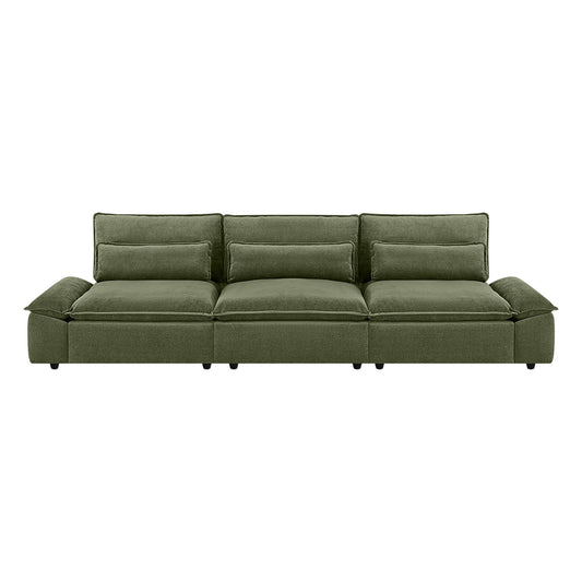 Minimalist Chenille 3-Seater Modular Sofa with Adjustable Backrest