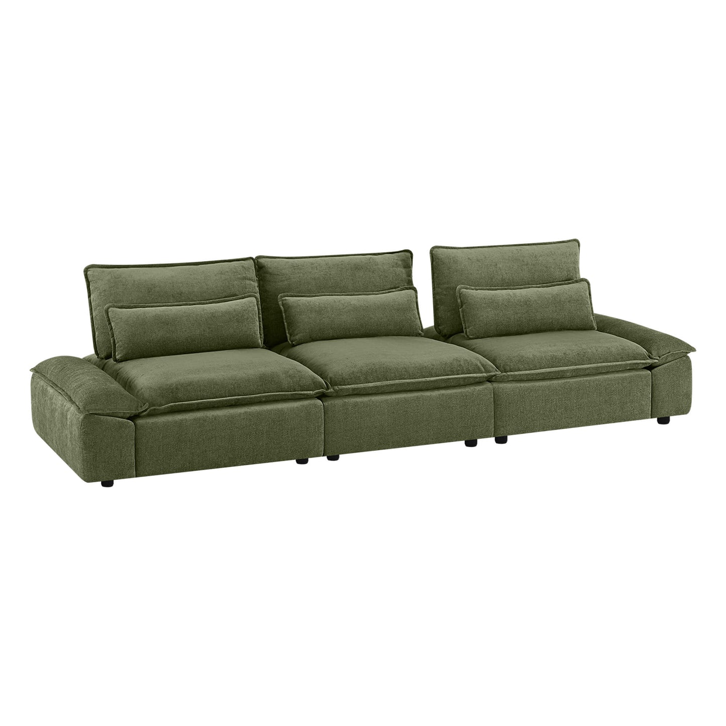 Minimalist Chenille 3-Seater Modular Sofa with Adjustable Backrest