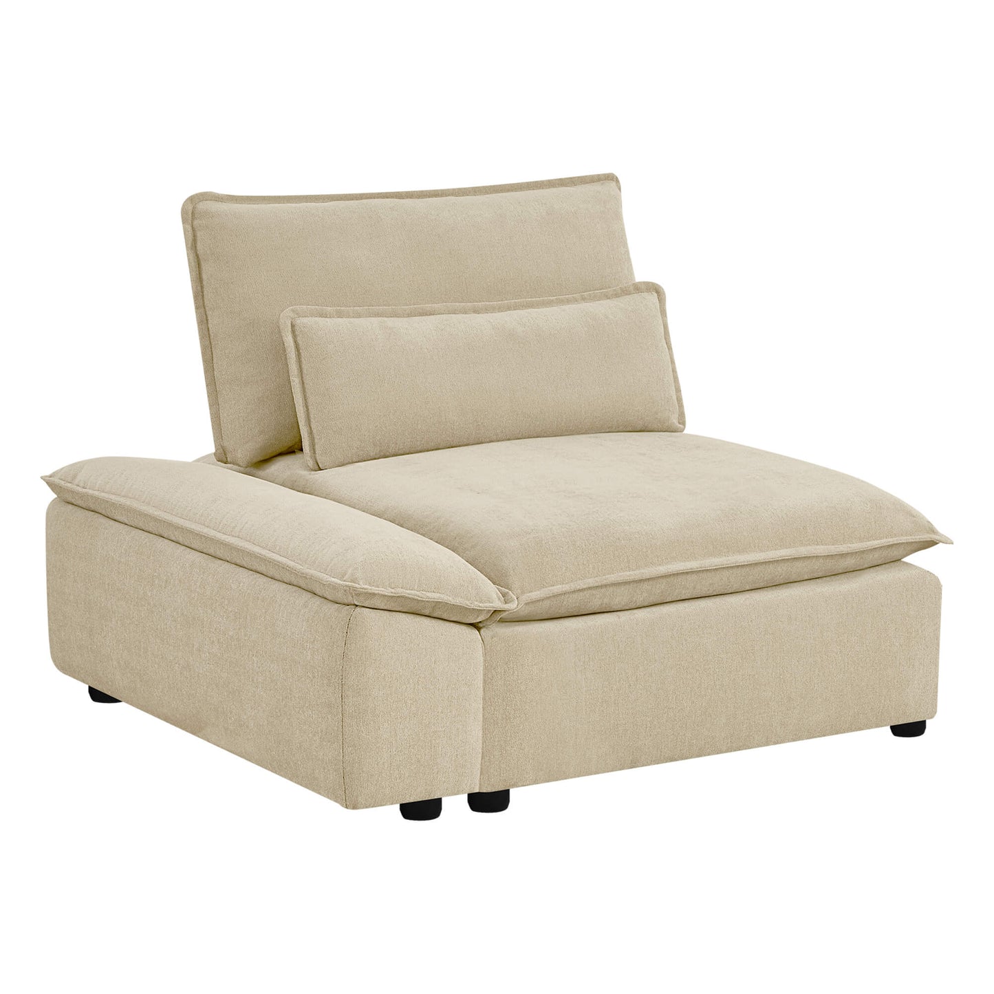 Minimalist Chenille 3-Seater Modular Sofa with Adjustable Backrest