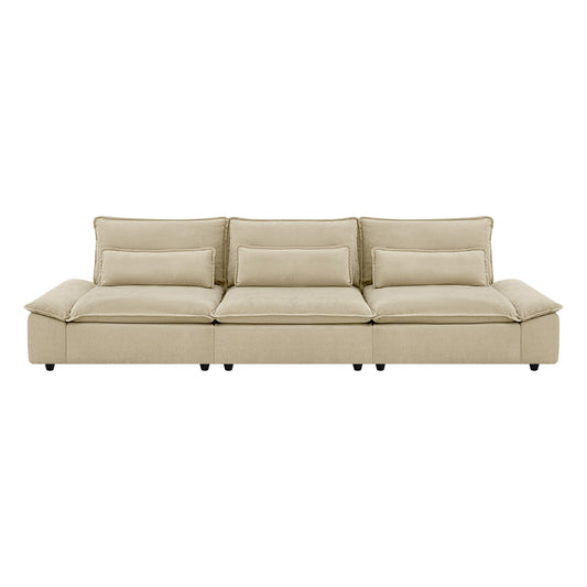 Minimalist Chenille 3-Seater Modular Sofa with Adjustable Backrest