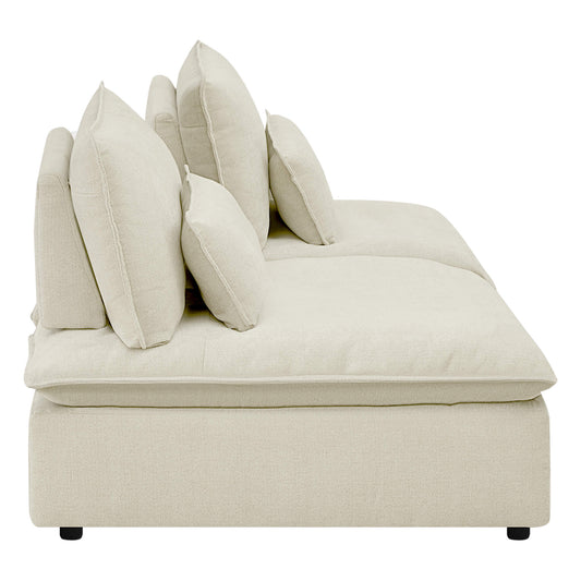 Minimalist Chenille 3-Seater Modular Sofa with Adjustable Backrest