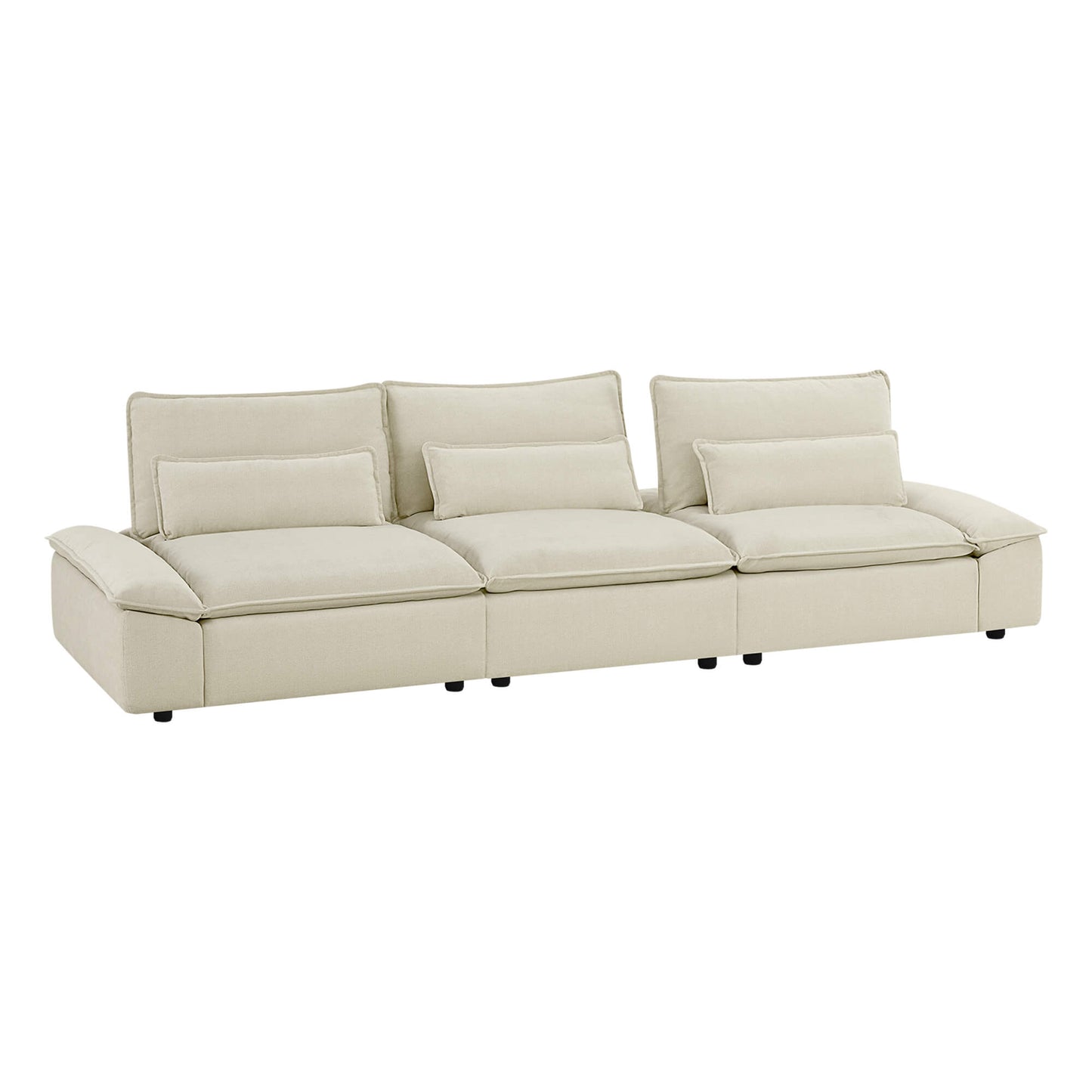 Minimalist Chenille 3-Seater Modular Sofa with Adjustable Backrest